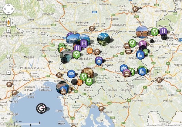 Toute la Slovénie sur une carte !